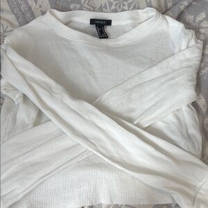 Forever 21 White Long Sleeve Top